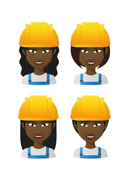 Female workers with a helmet — Stock Vector