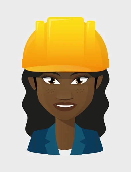 Женщина-работница в шлеме — стоковый вектор