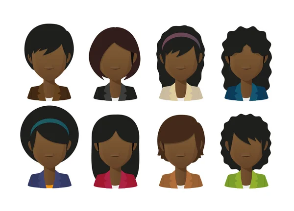 Conjunto de avatares femeninos sin rostro — Vector de stock