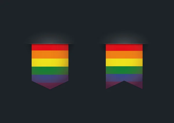 Schleife mit einer Gay Pride Flagge — Stockvektor