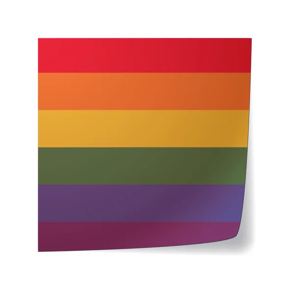 Note collante avec un drapeau gay pride — Image vectorielle