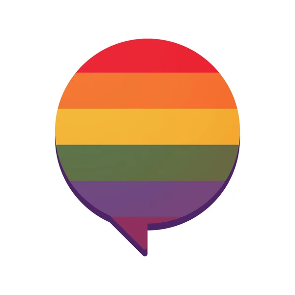 Balão cômico com uma bandeira de orgulho gay — Vetor de Stock