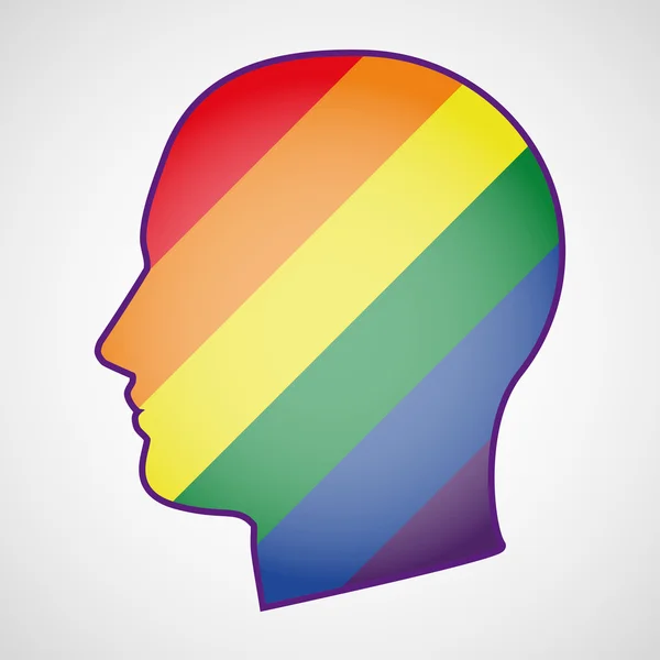 Head with a gay pride flag — Stock Vector