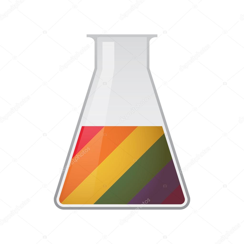 Chemical test tube with a gay pride flag