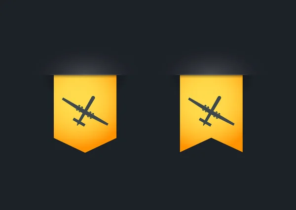 Rebbon icon set with a drone — стоковый вектор