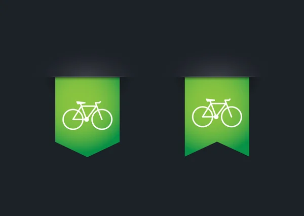 Bändchen-Icon Set mit einem Fahrrad — Stockvektor