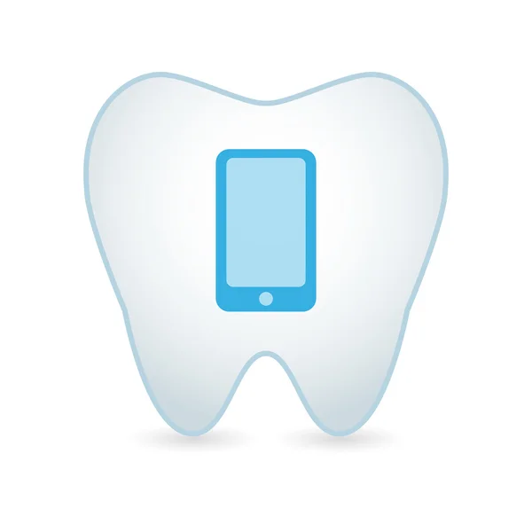 Ikona zubu s smartphone — Stockový vektor