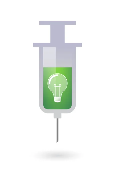 Syringe with a light bulb — Stock Vector