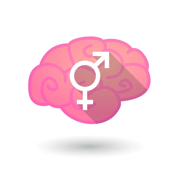 Brain with a transgender sign — Stock Vector