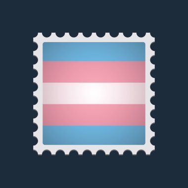 posta damgası bir transseksüel gurur bayrak ile