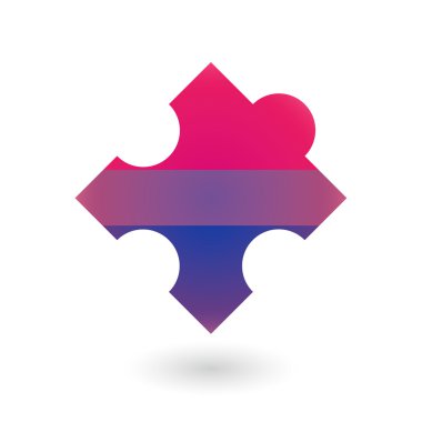 puzzle piece with a bisexual pride flag clipart