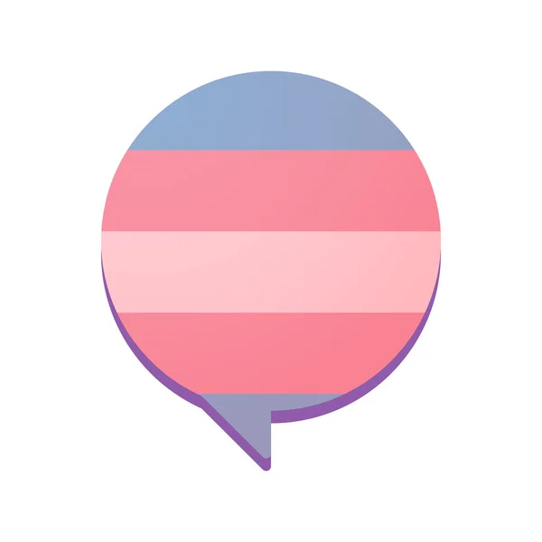 Globo cómico con una bandera de orgullo transgénero — Vector de stock