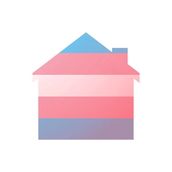 House with a transgender pride flag — Stock Vector