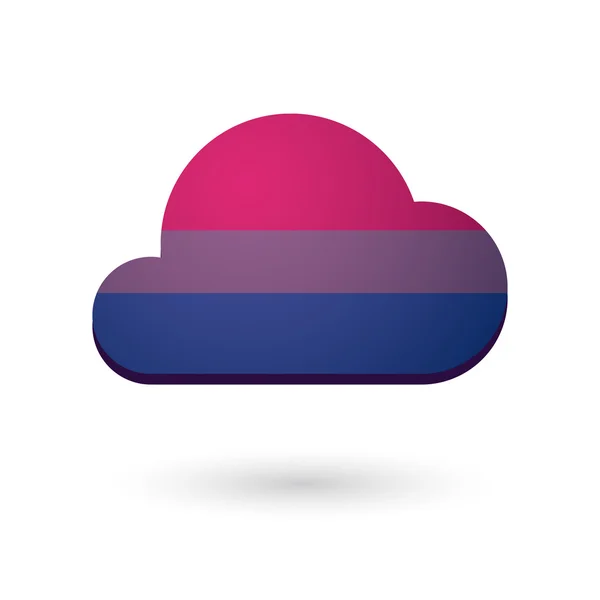 Cloud met een biseksuele trots vlag — Stockvector