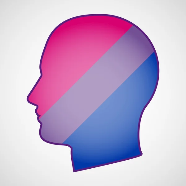 Cabeza con una bandera de orgullo bisexual — Vector de stock