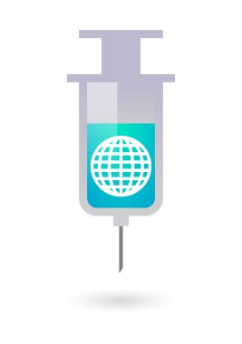 Dünya küre ile şırınga