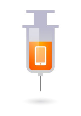 Bir smartphone ile şırınga