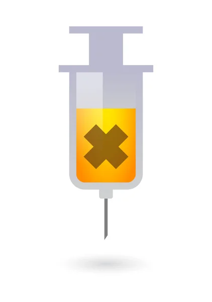 Seringa com um sinal de substância irritativa — Vetor de Stock