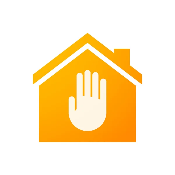 Haus-Ikone mit Hand — Stockvektor