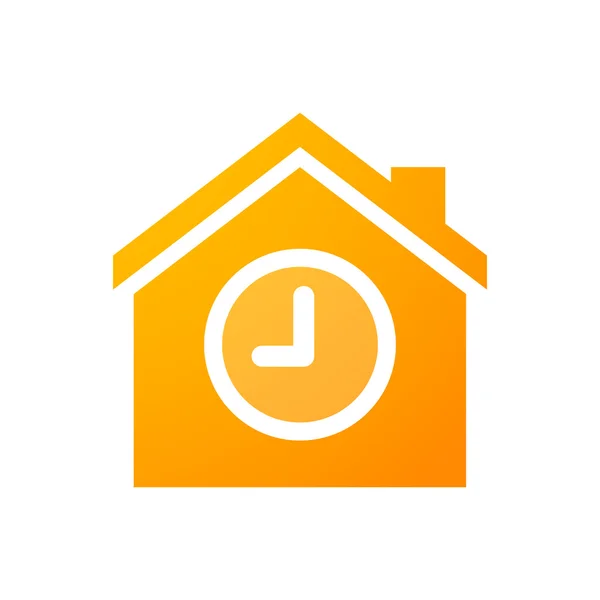 House icon with a clock — Stock Vector