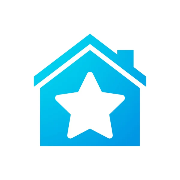 Icona della casa con una stella — Vettoriale Stock