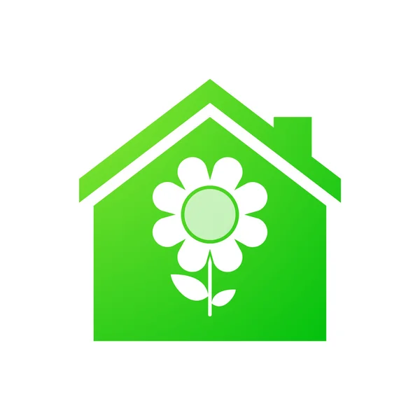 Haus-Ikone mit Gänseblümchen — Stockvektor