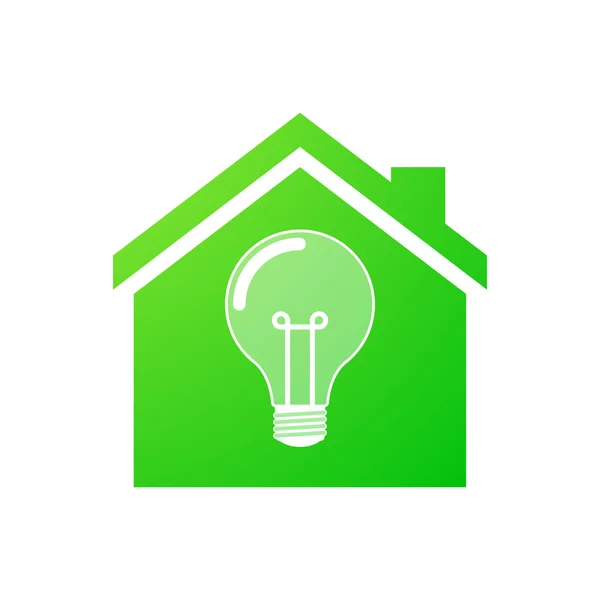 House icon with a light bulb — Stock Vector