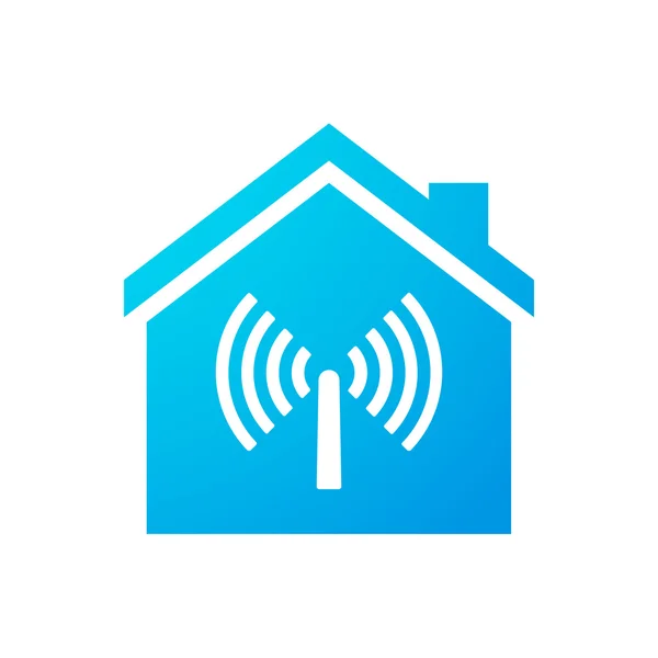 Icône maison avec antenne — Image vectorielle