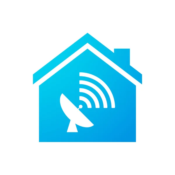 Haus-Ikone mit Antenne — Stockvektor