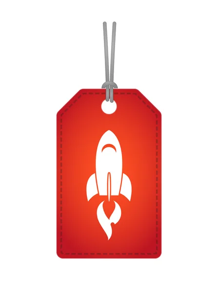 Etykieta ikona z rakiety — Wektor stockowy