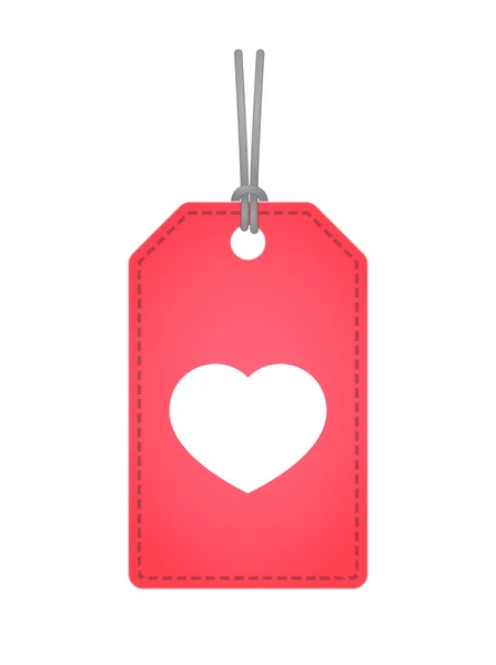 Etikett ikon med ett hjärta — Stock vektor