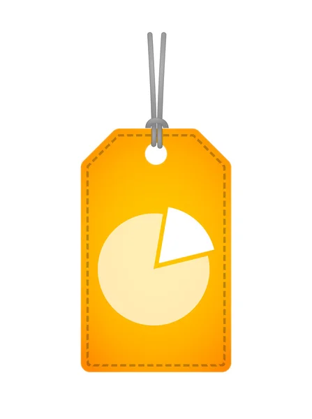 Label icon with a pie chart — Stock Vector