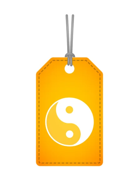 Label icon with a ying yang — Stock Vector