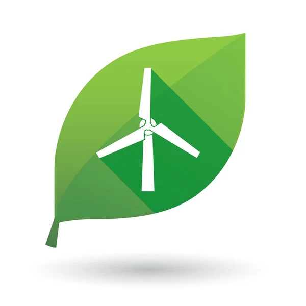 Blad pictogram met een windgenerator — Stockvector