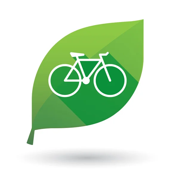 Leaf icon with a bicycle — Stock Vector