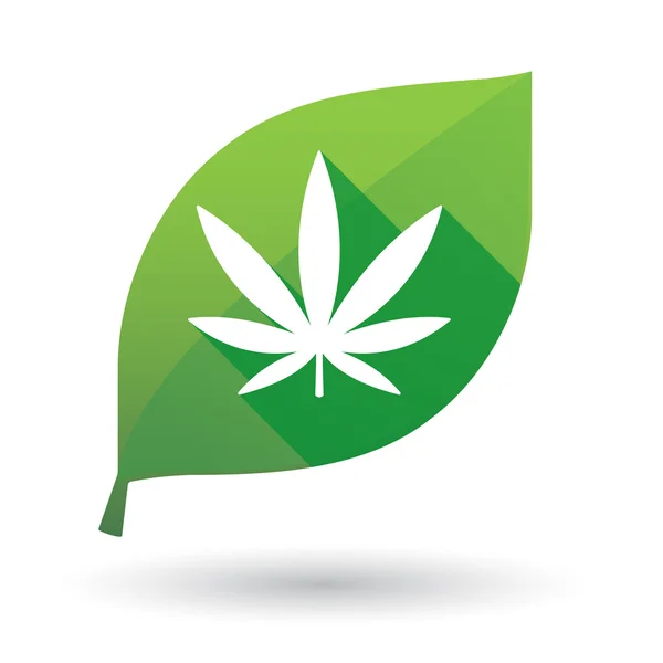 Leaf icon with a marijuana sign — Stock Vector