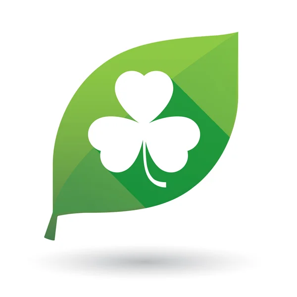 Leaf icon with a clover — Stock Vector