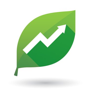 Bir grafik ile yaprak yeşil simge
