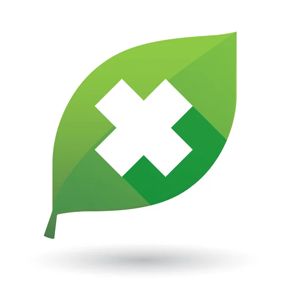 Zielony liść ikona ze znakiem substancji drażniących — Wektor stockowy