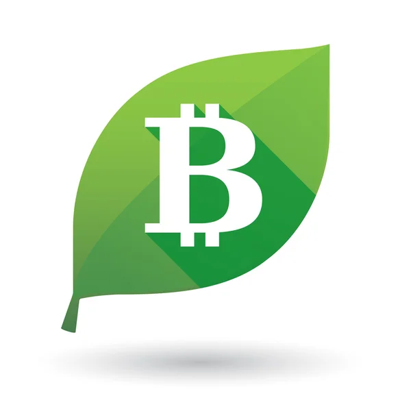 Grünes Blatt-Symbol mit einem Währungszeichen — Stockvektor
