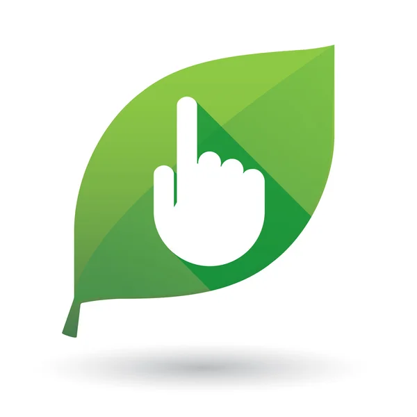 Groene blad pictogram met een hand — Stockvector