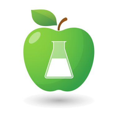 Kimyasal bir tüp ile elma simgesi