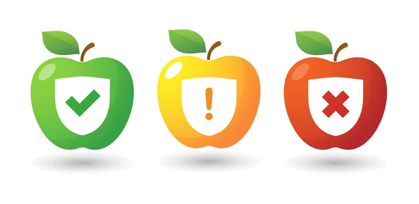 Conjunto de iconos de Apple con iconos de encuesta — Vector de stock