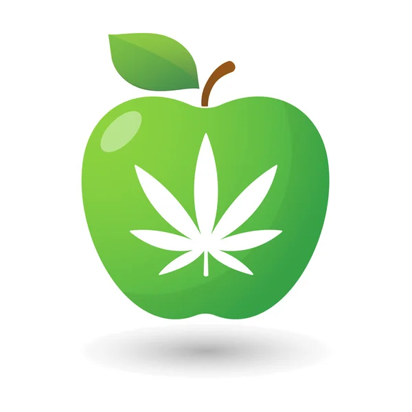 Apple-pictogram met een marihuanablad — Stockvector