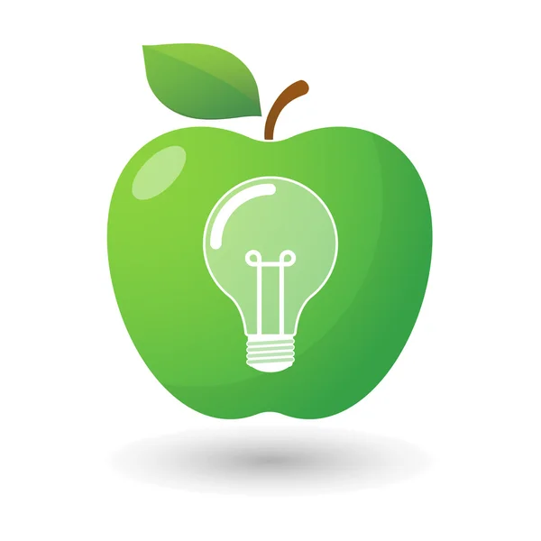 Icona Apple con lampadina — Vettoriale Stock