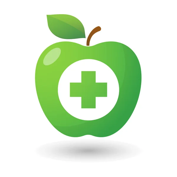 Apple-pictogram met een apotheek teken — Stockvector