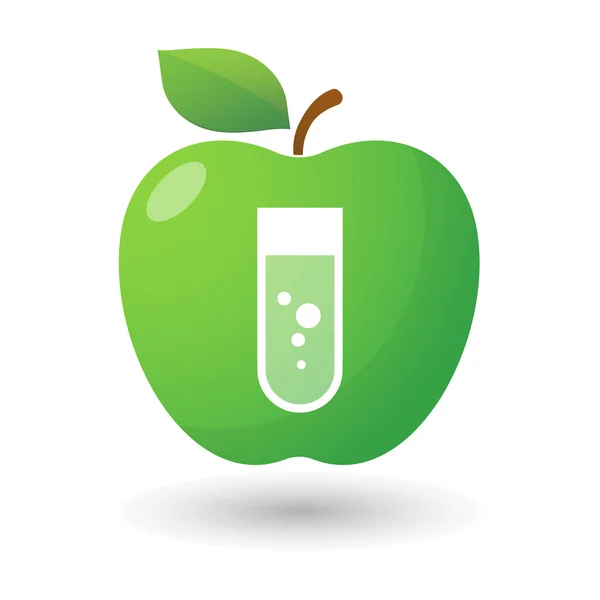 Apple-pictogram met een chemische test-buis — Stockvector