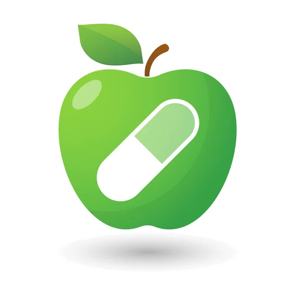 Apple-pictogram met een pil — Stockvector