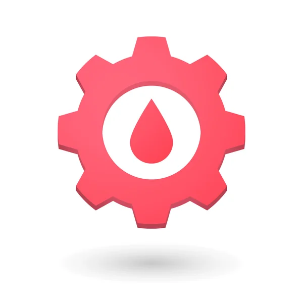 Gear icon with a blood drop — Stock Vector