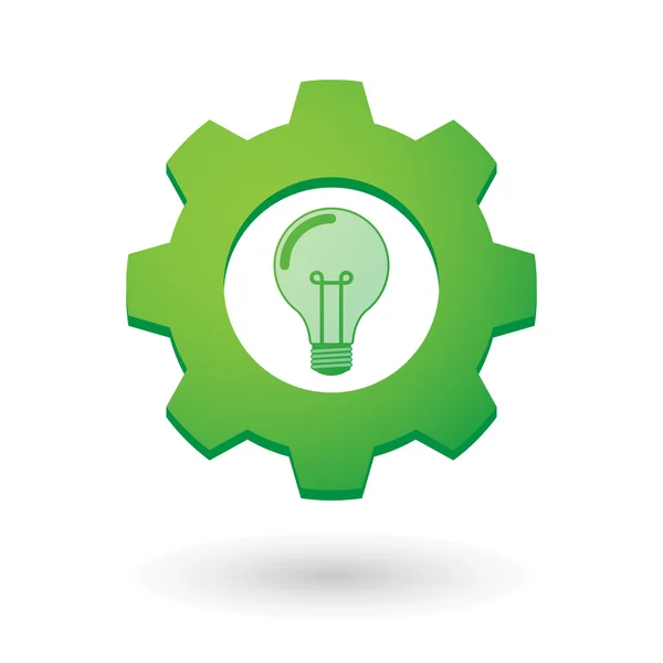 Gear icon with a light bulb — Stock Vector